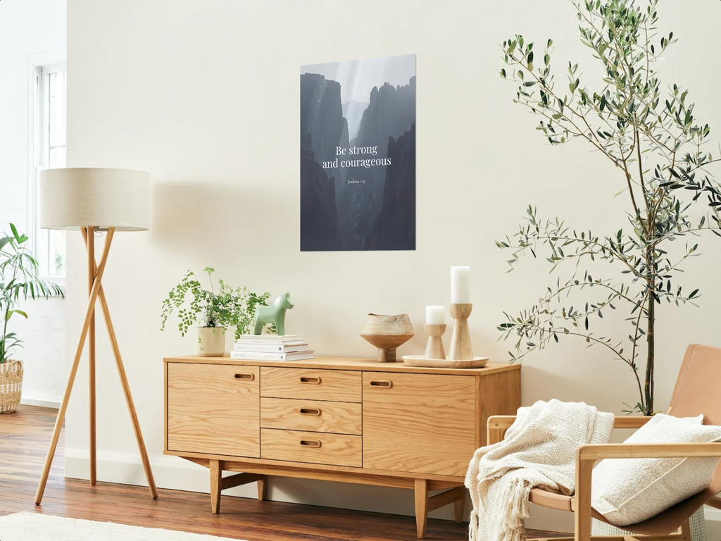 Be Strong and Courageous – Joshua 1:9 | Minimalist Christian Wall Art Printable (Copy)
