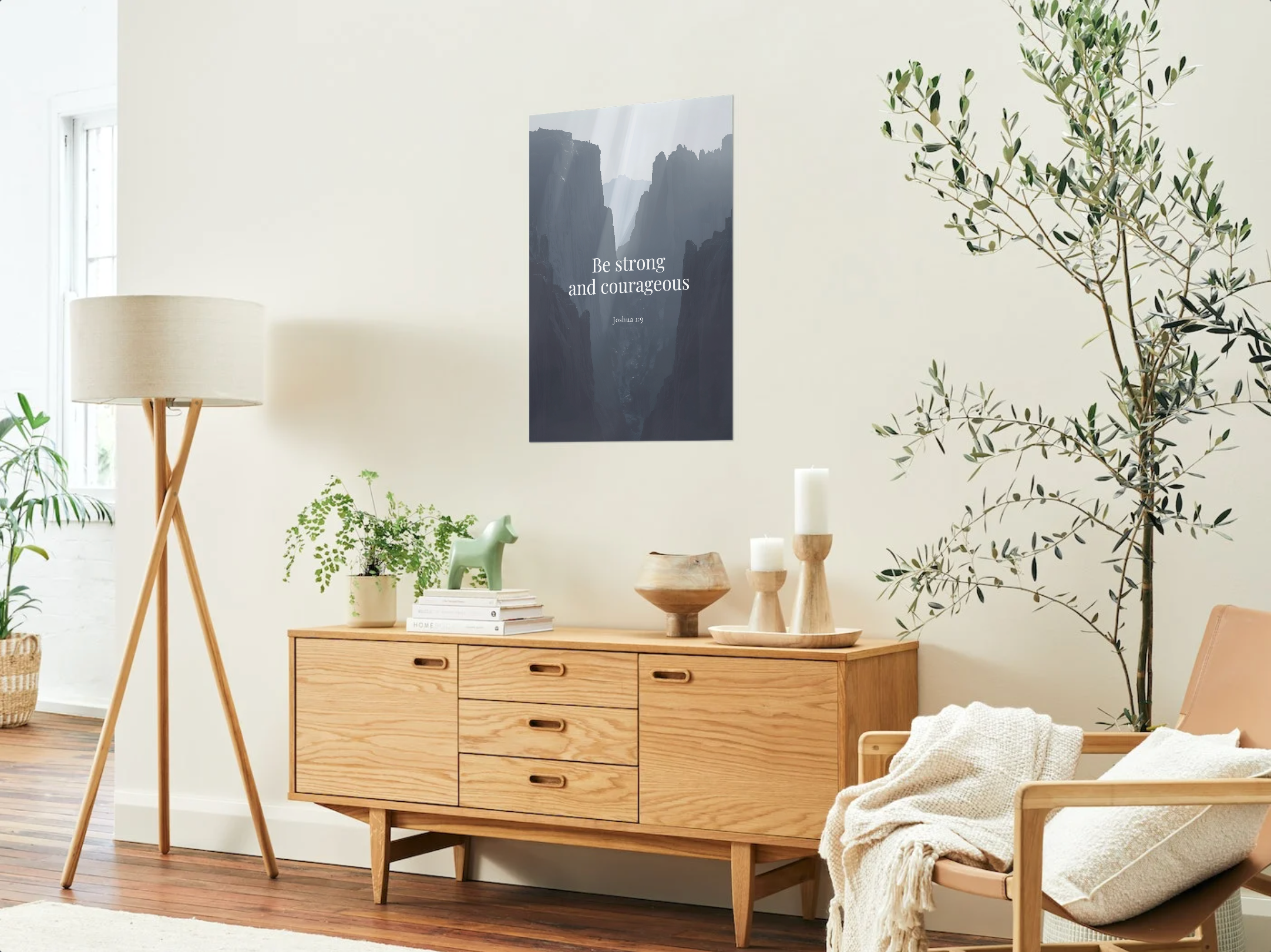 Be Strong and Courageous – Joshua 1:9 | Minimalist Christian Wall Art Printable (Copy)