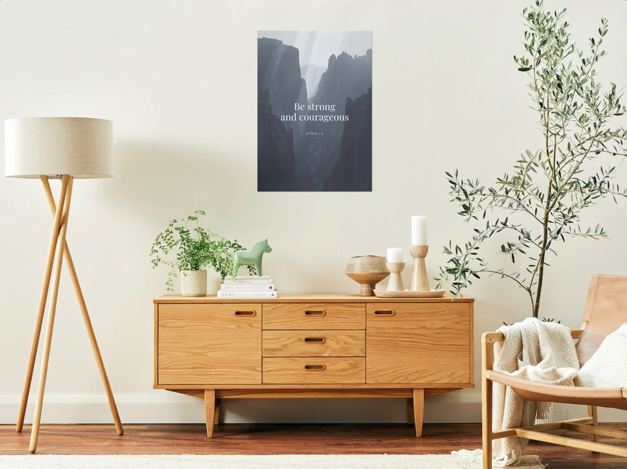 Be Strong and Courageous – Joshua 1:9 | Minimalist Christian Wall Art Printable (Copy)