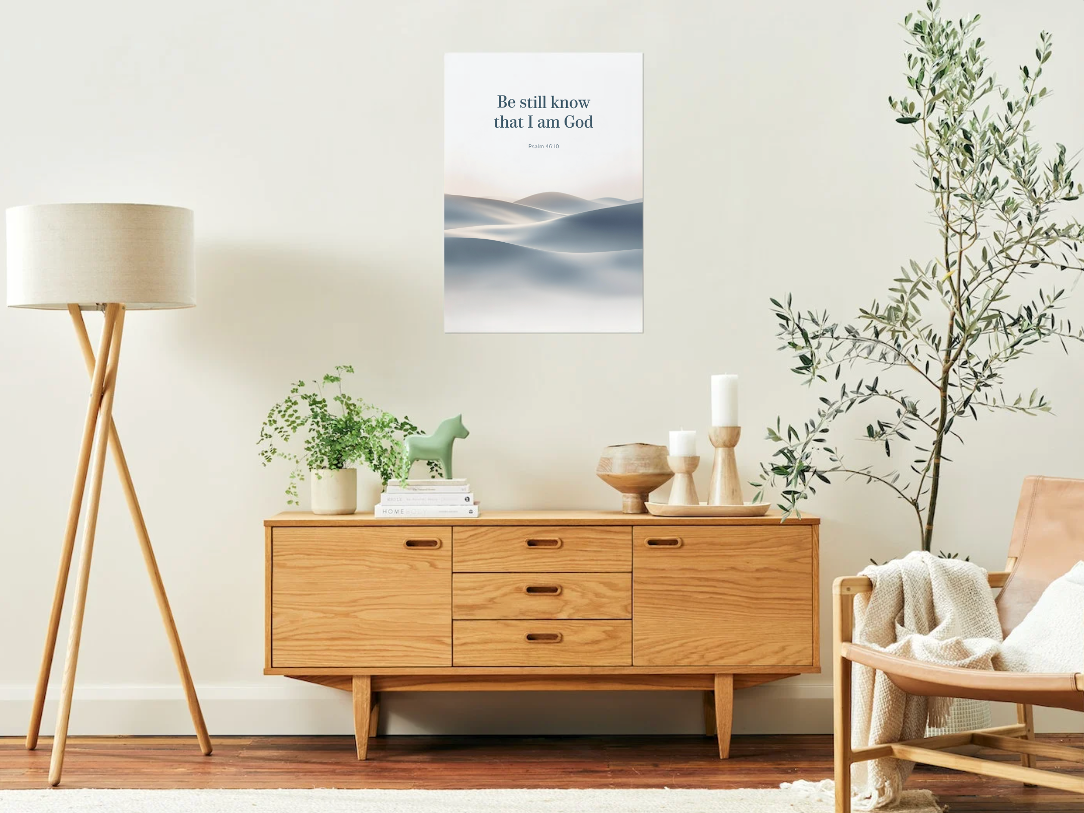 Be Still – Psalm 46:10 | Minimalist Christian Wall Art Poster
